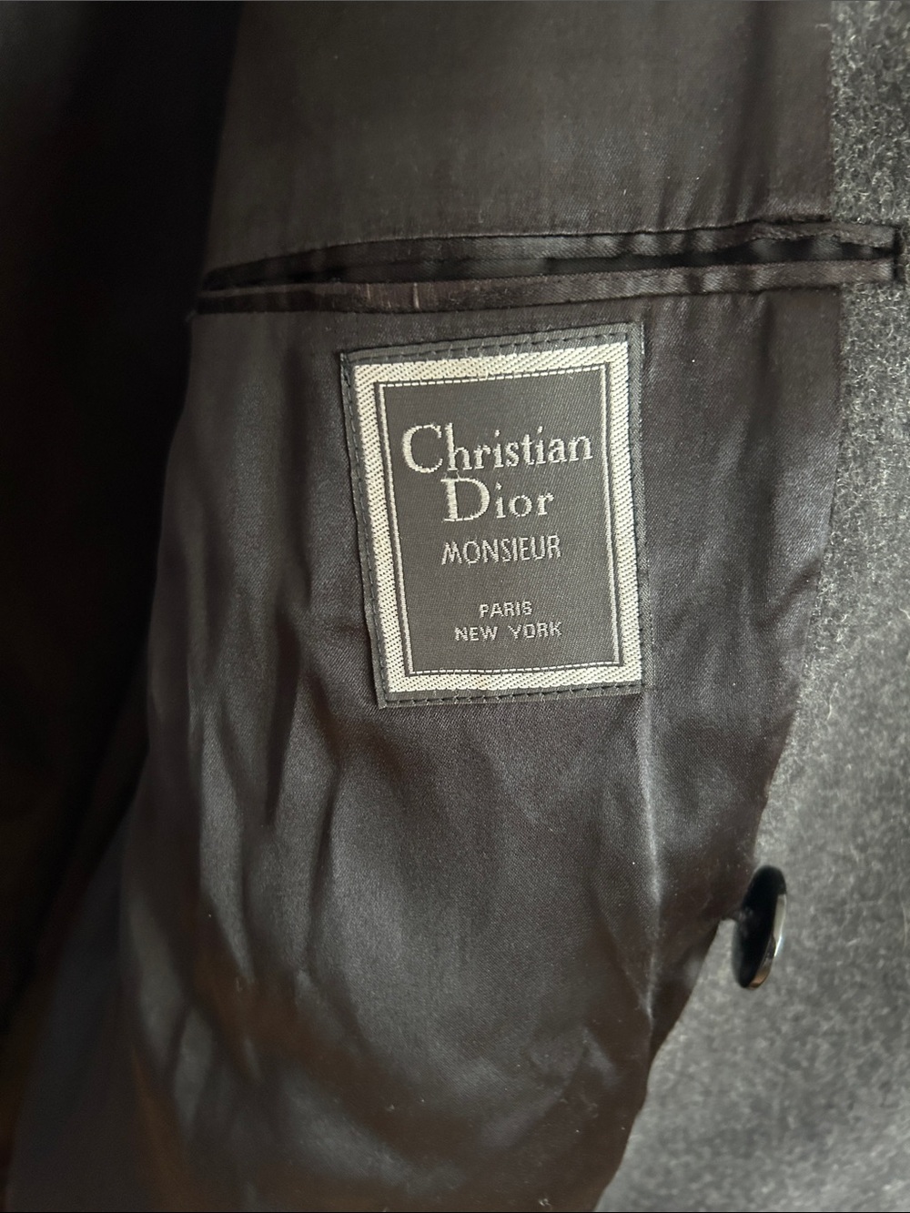 Dior Dark Gray Double-Breasted Wool Pea Coat - Picture 4 of 11